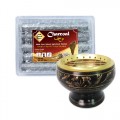 Brass Charcoal Burner Incense Pot (Color:Black-Gold) + Arab Charcoal Burner Charcoal for Burner 1 Box